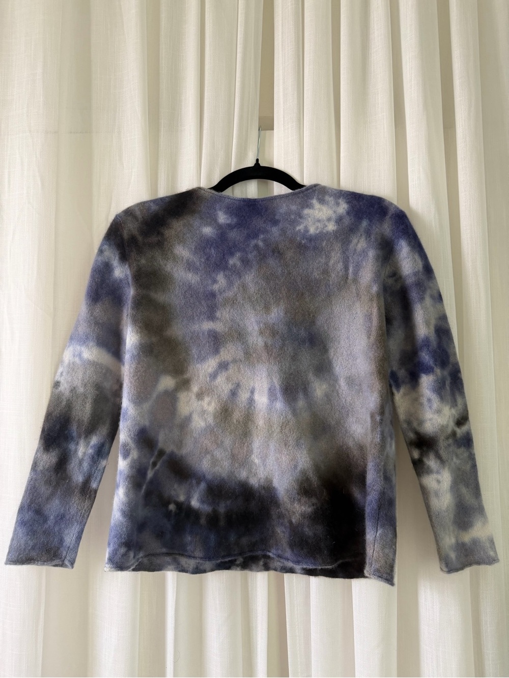 Love Tanjane / Anthropologie 100% Cashmere Tie Dye Sweater Navy Grey S